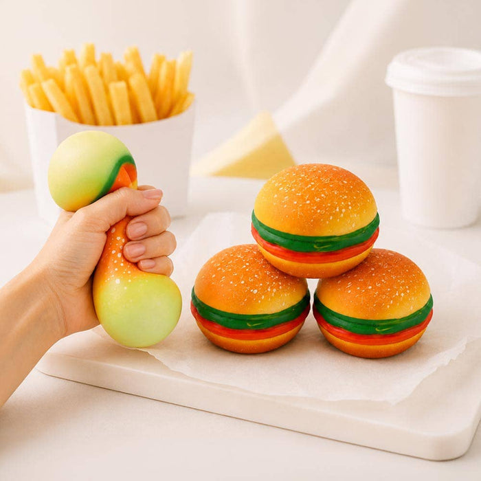 12PCS - Hamburger Squeeze Squishy Stress Relief Toy
