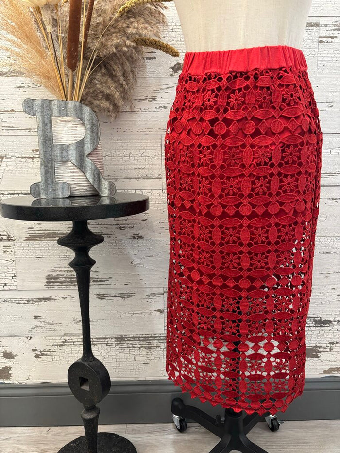 Anthropology NWT Red Skirt