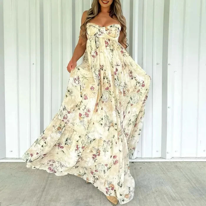 Arabella | Strapless Floral Swing Maxi Dress