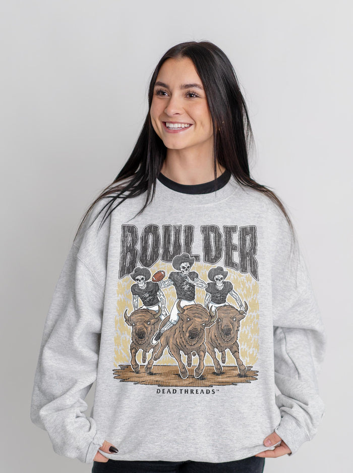 BOULDER FOOTBALL CREWNECK SWEATSHIRT – Sweatshirt – Dead Threads Apparel