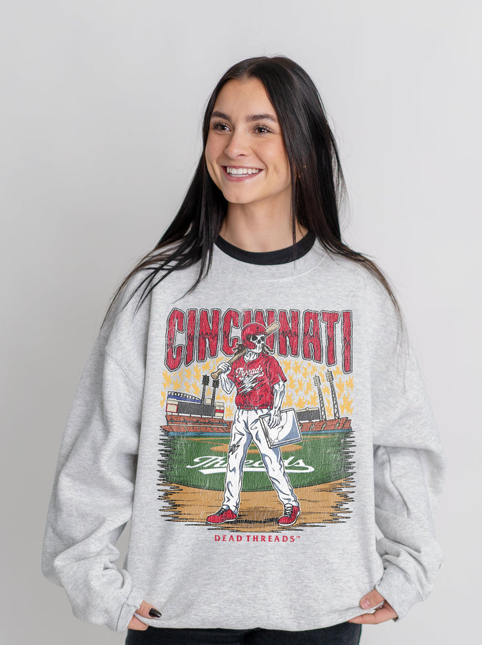 CINCINNATI BASEBALL CREWNECK SWEATSHIRT – Sweatshirt – Dead Threads Apparel