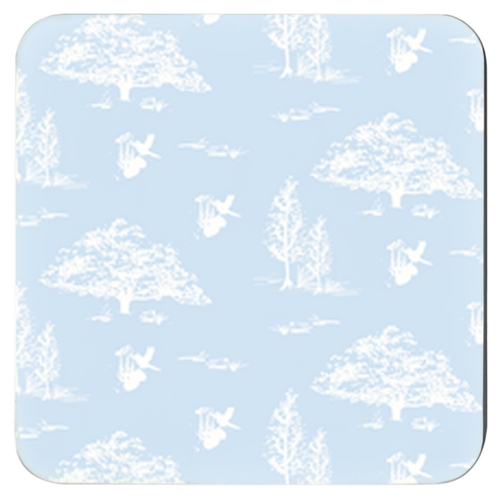 Coasters Toile Reverse Blue Set of 4