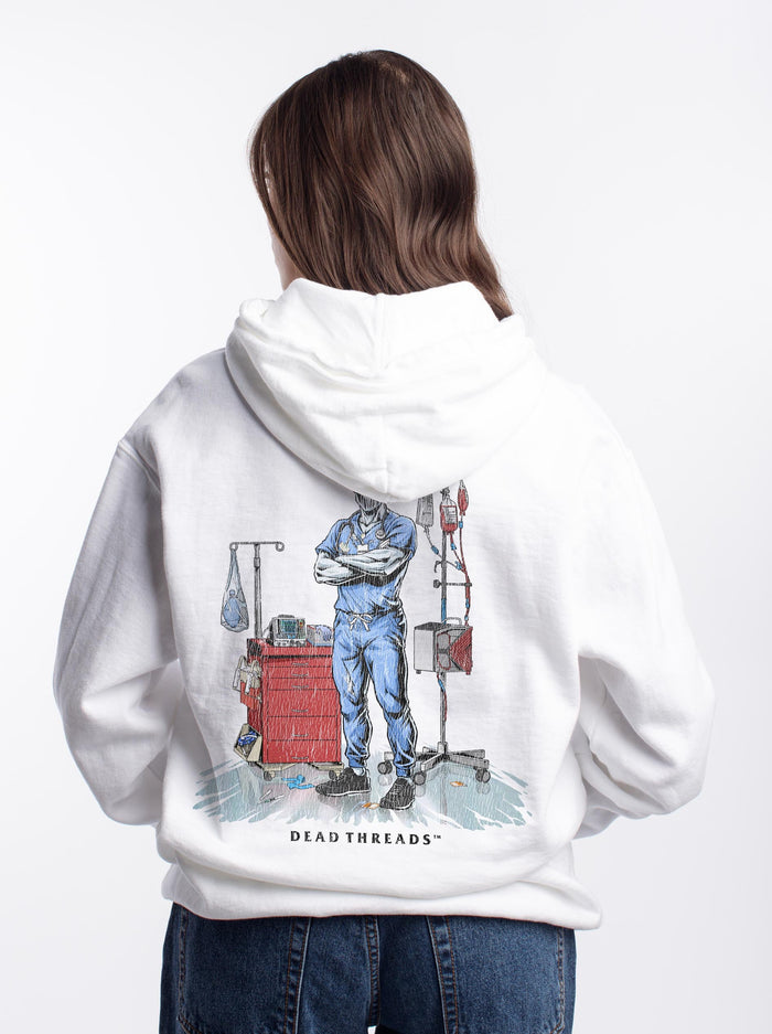 DEADSIDE NURSE (MALE) - BLUE SCRUBS “DT ESSENTIAL" HOODIE – Hoodie – Dead Threads Apparel