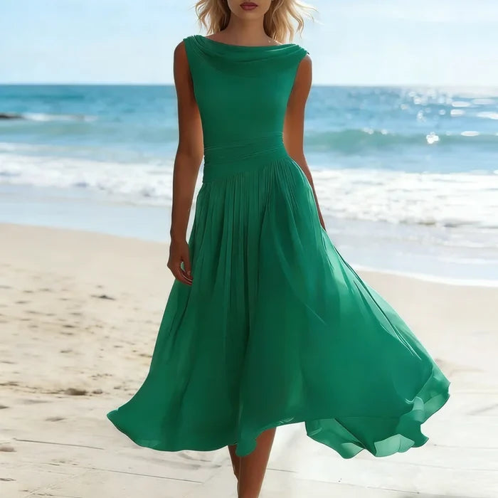 Esmeralda | Layered Chiffon Asymmetrical Maxi Dress