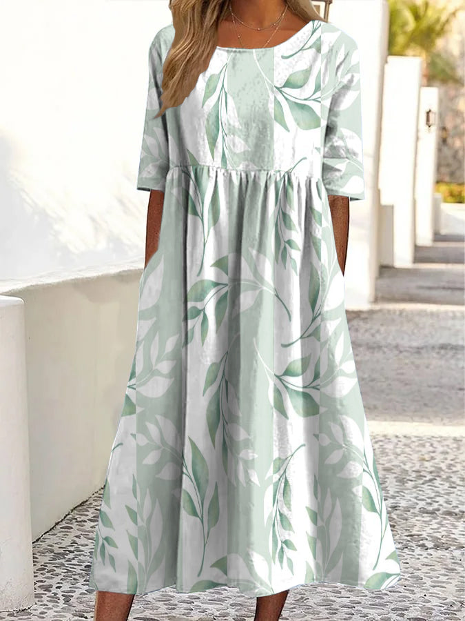 Floral Lace Print Midi Dress