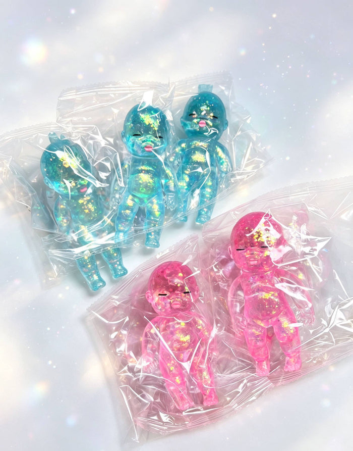 Glitter Baby Doll TPR Squishy Toy Stress Relief Fidget Toy