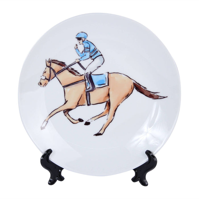Jockey Fist Clinch Horse Racing Derby Ceramic Plate
