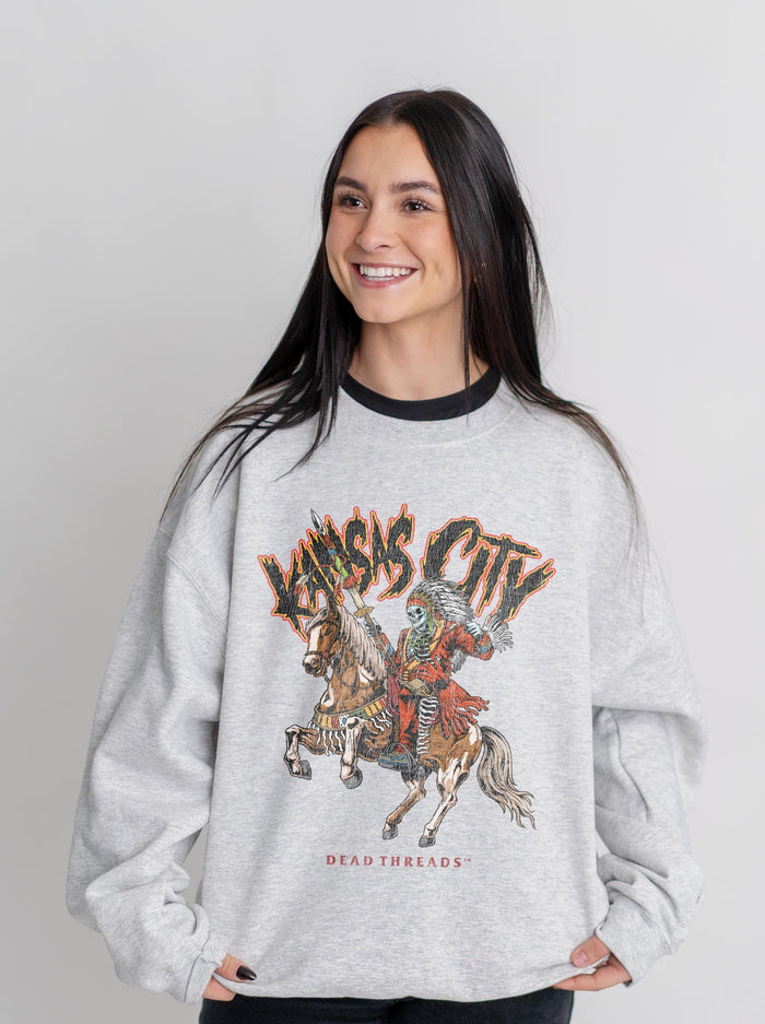 KANSAS CITY FOOTBALL v2 CREWNECK SWEATSHIRT – Sweatshirt – Dead Threads Apparel