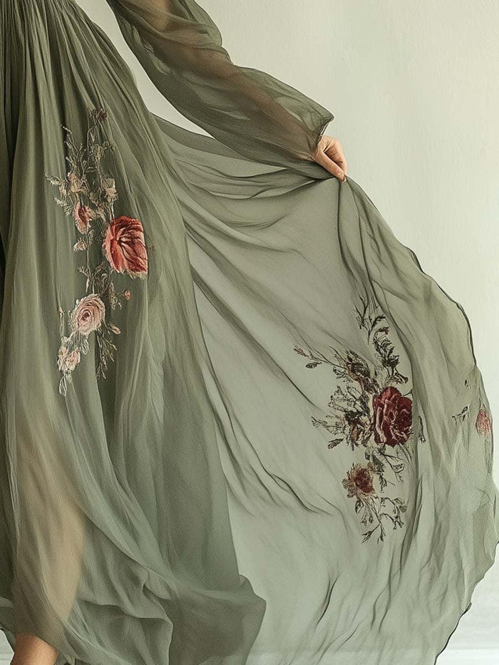 Laurelle Elegant Chiffon Maxi Dress