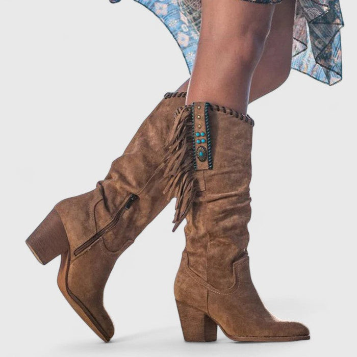 LILA – FRINGE HEEL BOOT