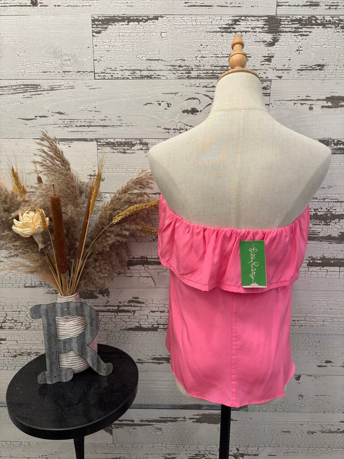 Lilly Pulitzer Hot Pink Blouse Size: Medium