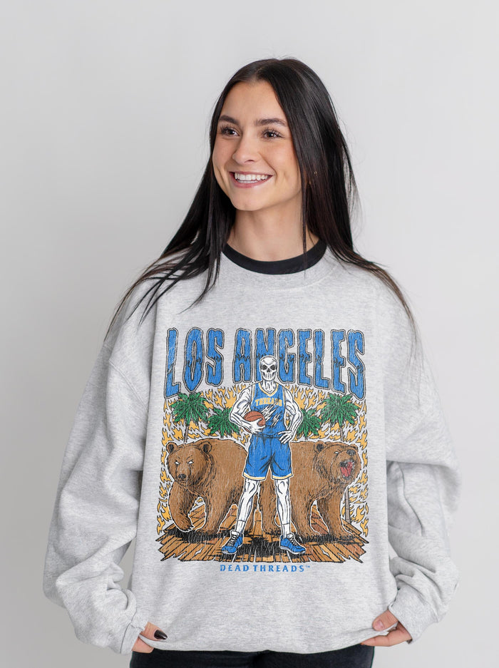 LOS ANGELES BASKETBALL CREWNECK SWEATSHIRT – Sweatshirt – Dead Threads Apparel
