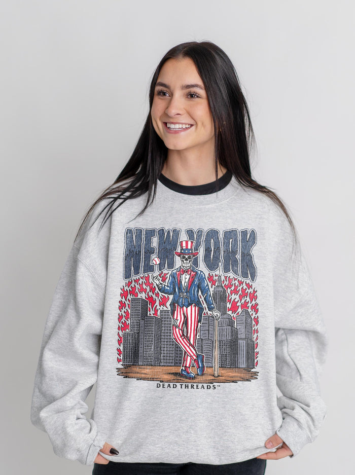 NEW YORK "BRONX" BASEBALL CREWNECK SWEATSHIRT – Sweatshirt – Dead Threads Apparel