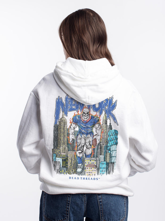 NEW YORK FOOTBALL BLUE - “DT ESSENTIAL" HOODIE – Hoodie – Dead Threads Apparel