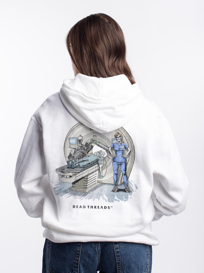 RADIATION REAPER (MRI, FEMALE) - “DT ESSENTIAL" HOODIE – Hoodie – Dead Threads Apparel