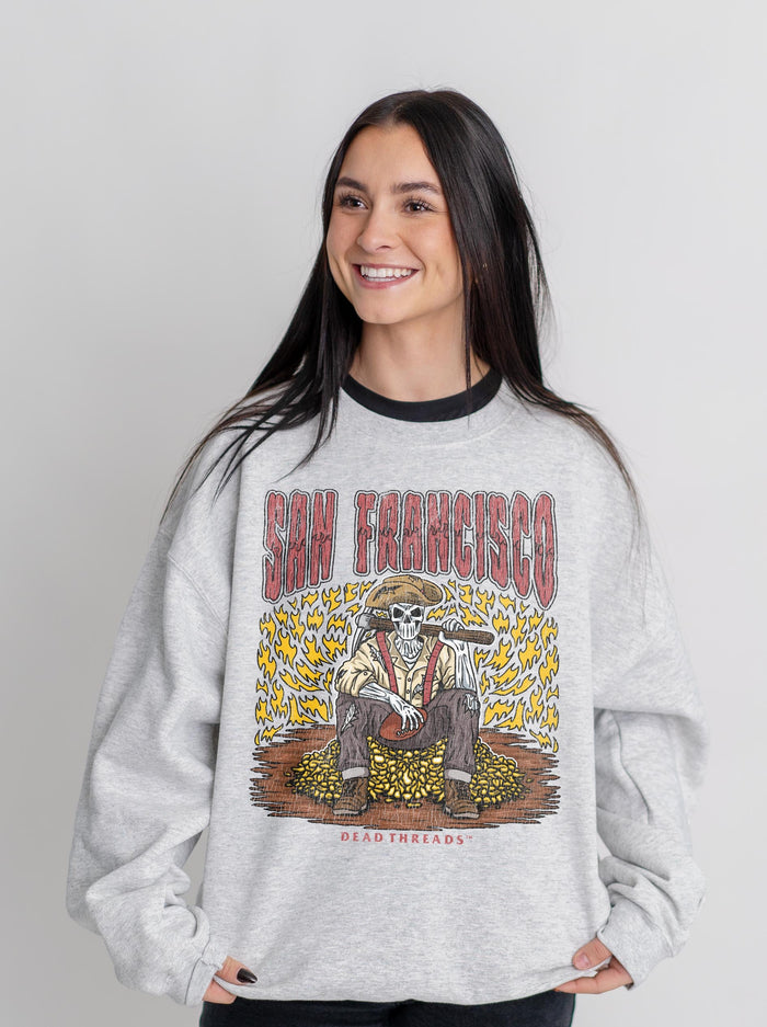 SAN FRANCISCO FOOTBALL CREWNECK SWEATSHIRT – Sweatshirt – Dead Threads Apparel