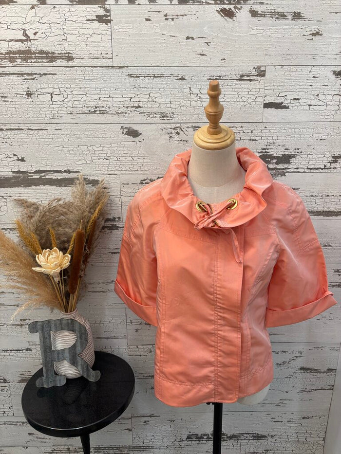 St John Peach Button Short Sleeve Jacket