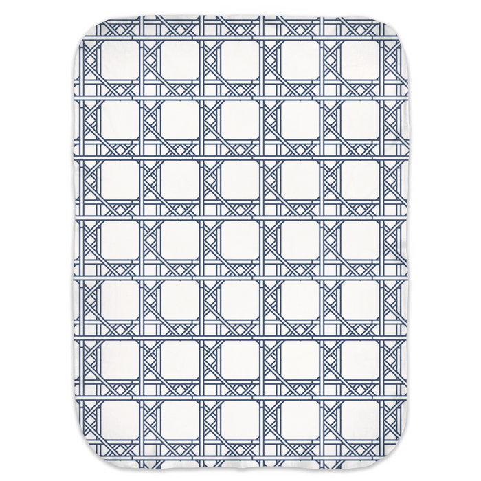 Swaddle Blanket Chippendale Border Navy