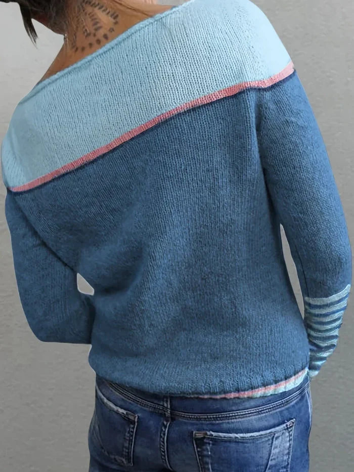 Talithia – Striped Knit Sweater with Long Sleeves