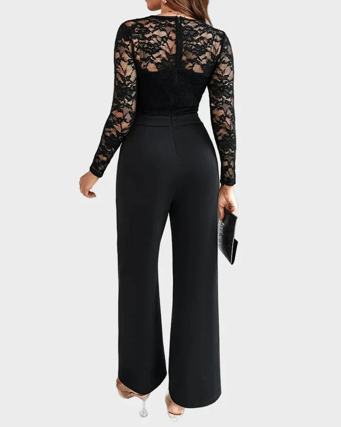 Vionne | Lace Sleeve Jumpsuit