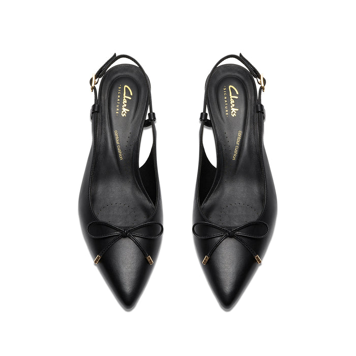 Womens - Zarey Bow Black Leather