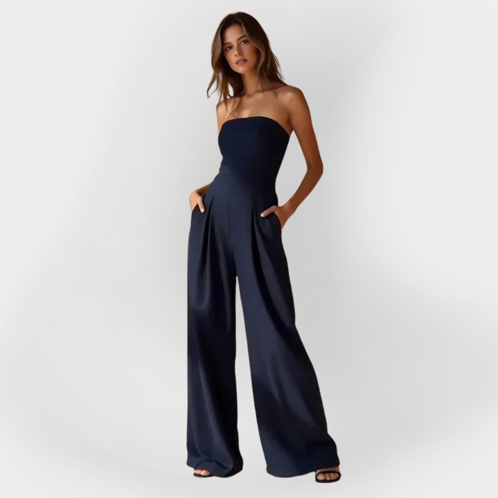 Wrap Detail Wide-Leg Sleeveless Jumpsuit