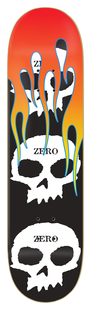 ZERO 3 SKULL WITH FLAMES DECK (8.5)