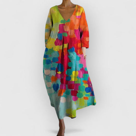 Anastasia - Colorful V-Neck Dress