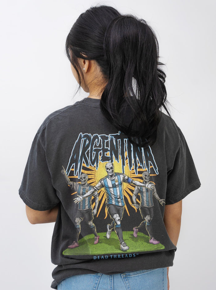 ARGENTINA SOCCER - “3 SKULL” PREMIUM T-SHIRT – T-Shirt – Dead Threads Apparel