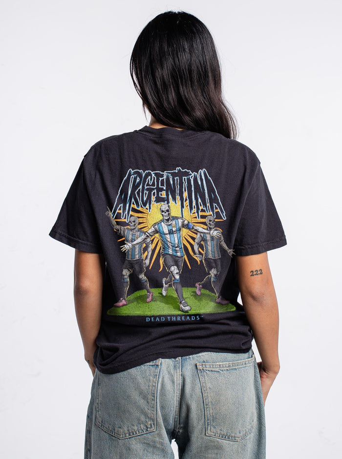 ARGENTINA SOCCER - “3 SKULL” PREMIUM T-SHIRT – T-Shirt – Dead Threads Apparel