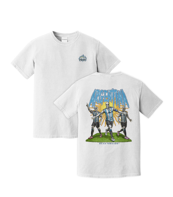ARGENTINA SOCCER - “3 SKULL” PREMIUM T-SHIRT – T-Shirt – Dead Threads Apparel
