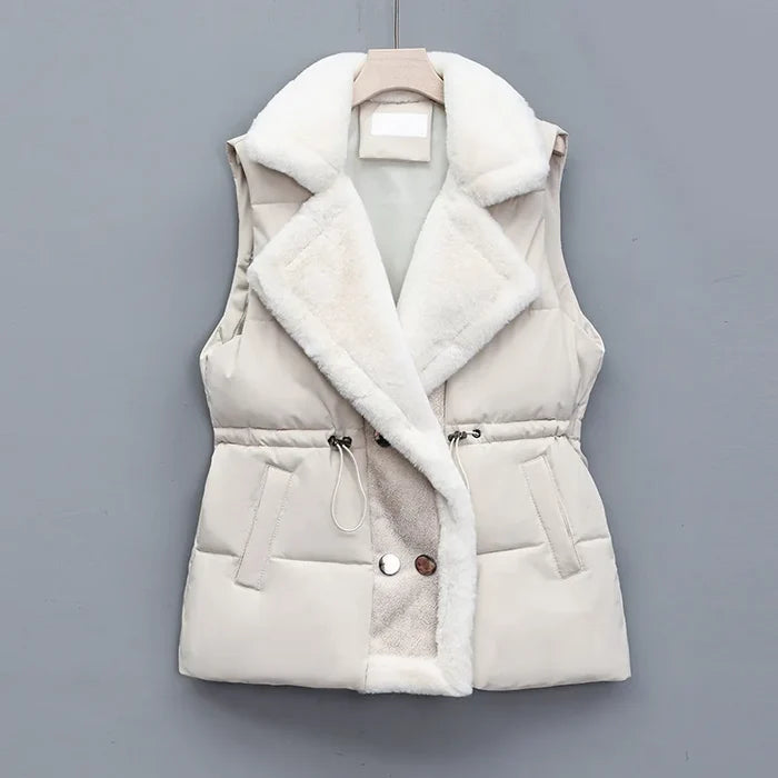 ARIA | Fur Trim Drawstring Puffer Vest