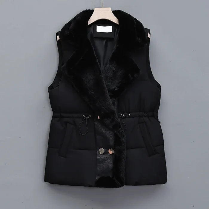 ARIA | Fur Trim Drawstring Puffer Vest