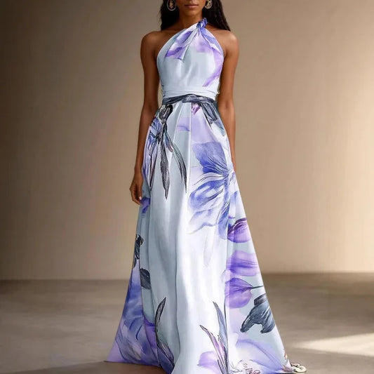 Aurelia | One-Shoulder Floral High-Waist Maxi Dress