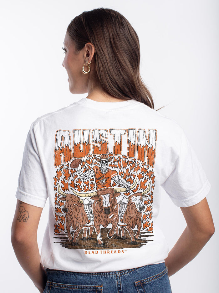 AUSTIN FOOTBALL - “3 SKULL” PREMIUM T - SHIRT – T-Shirt – Dead Threads Apparel