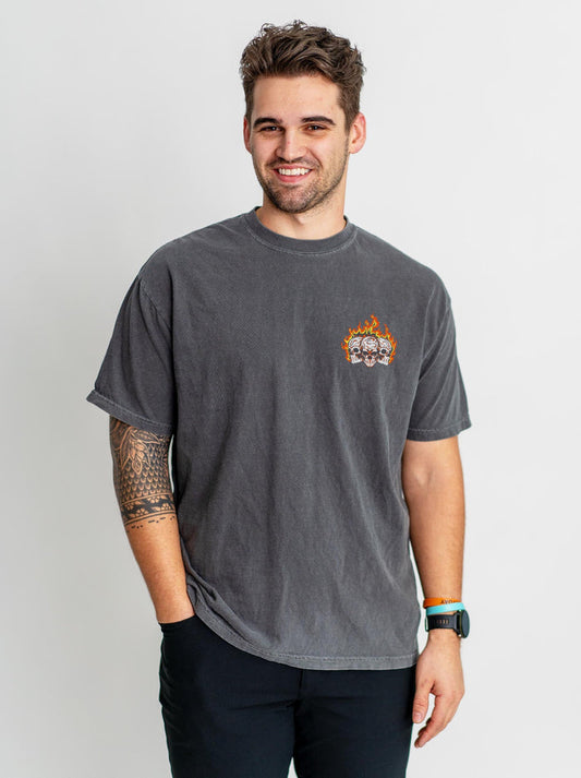 "BACK BREAKER, XX" - “3 SKULL” PREMIUM T - SHIRT – T-Shirt – Dead Threads Apparel