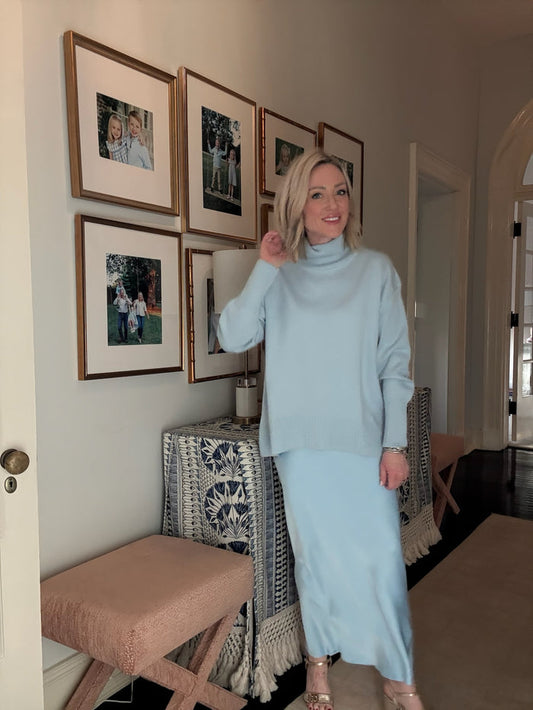 Brit Solid Color Turtleneck Knit Sweater