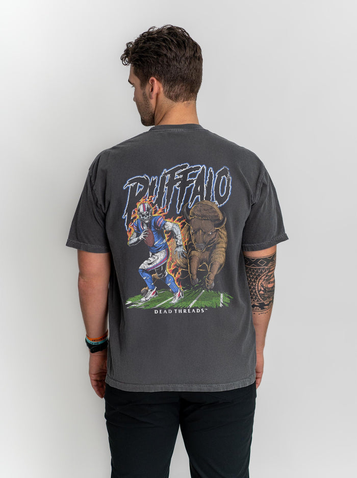 BUFFALO FOOTBALL v2 - “3 SKULL” PREMIUM T - SHIRT – T-Shirt – Dead Threads Apparel
