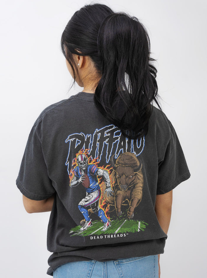 BUFFALO FOOTBALL v2 - “3 SKULL” PREMIUM T - SHIRT – T-Shirt – Dead Threads Apparel