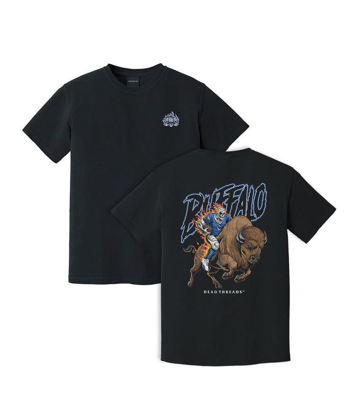 BUFFALO FOOTBALL v3 - “3 SKULL” PREMIUM T - SHIRT – T-Shirt – Dead Threads Apparel