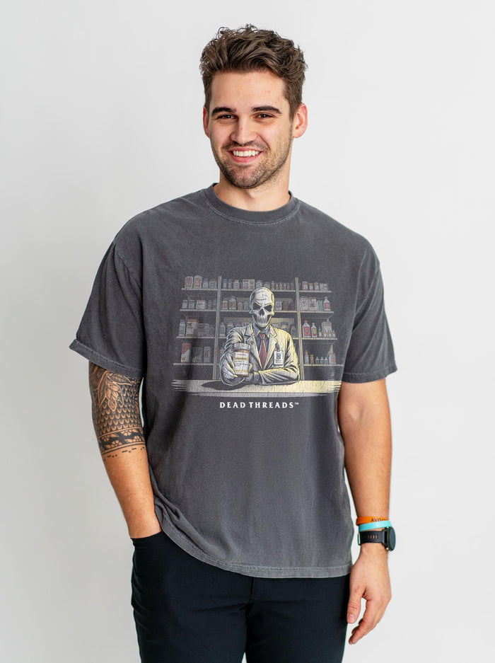 CRYPTS & SCRIPTS (PHARMACIST, MALE) – T-Shirt – Dead Threads Apparel
