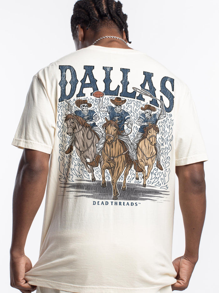DALLAS FOOTBALL - “3 SKULL” PREMIUM T - SHIRT – T-Shirt – Dead Threads Apparel