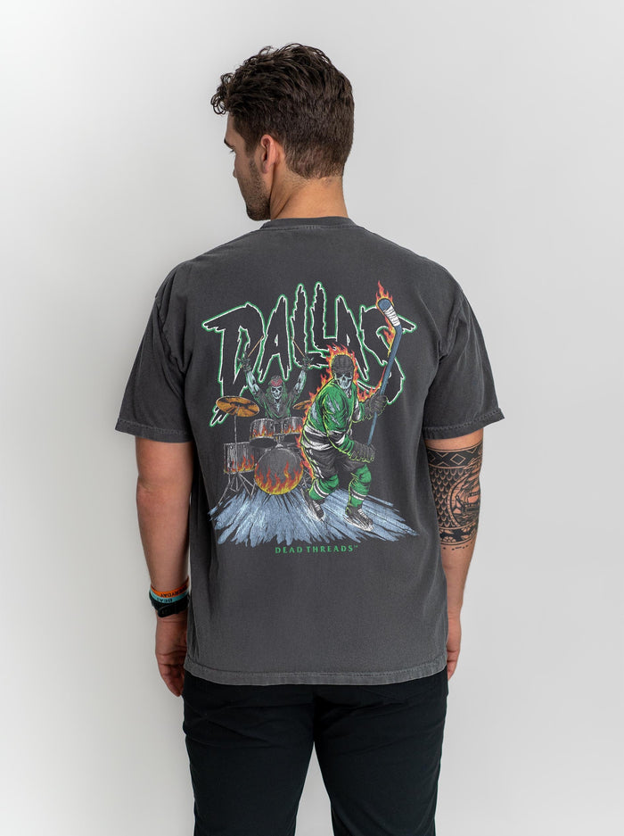DALLAS HOCKEY - “3 SKULL” PREMIUM T - SHIRT – T-Shirt – Dead Threads Apparel
