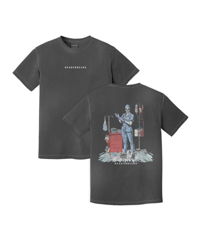 DEADSIDE NURSE (FEMALE) - BLUE SCRUBS “DT ESSENTIAL" PREMIUM T - SHIRT – T-Shirt – Dead Threads Apparel