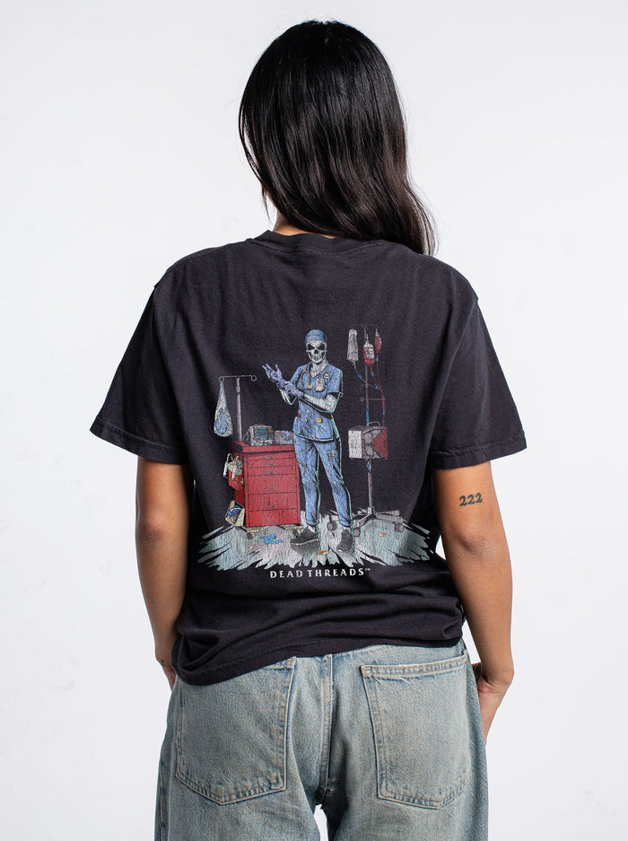 DEADSIDE NURSE (FEMALE) - BLUE SCRUBS “DT ESSENTIAL" PREMIUM T - SHIRT – T-Shirt – Dead Threads Apparel
