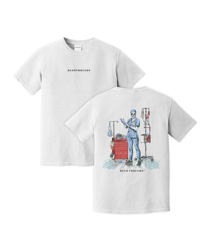 DEADSIDE NURSE (FEMALE) - BLUE SCRUBS “DT ESSENTIAL" PREMIUM T - SHIRT – T-Shirt – Dead Threads Apparel