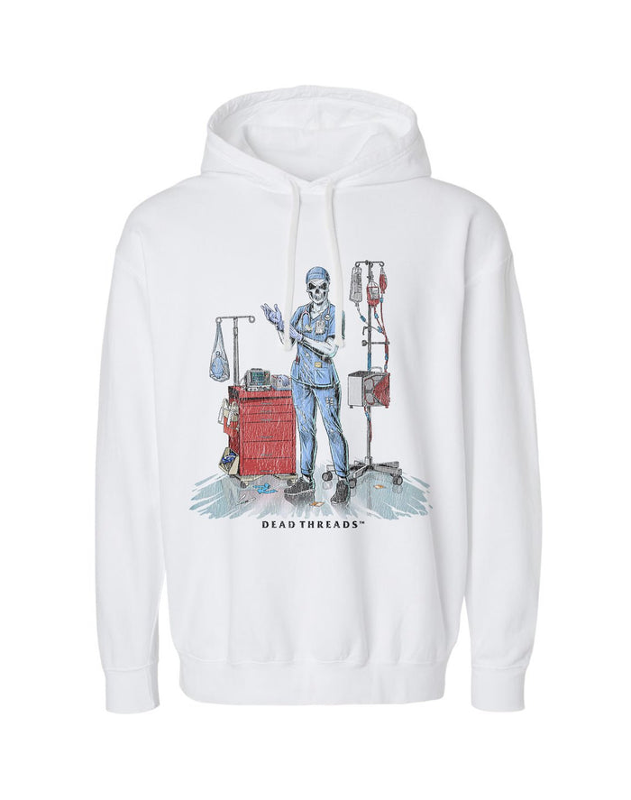 DEADSIDE NURSE (FEMALE) - BLUE SCRUBS LIGHTWEIGHT HOODIE – Lightweight – Dead Threads Apparel