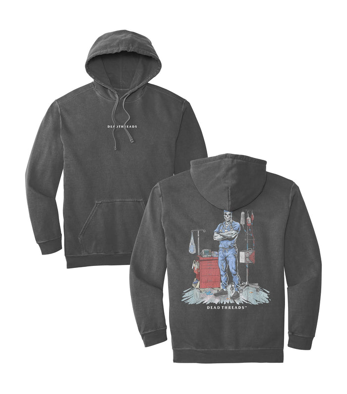 DEADSIDE NURSE (MALE) - BLUE SCRUBS “DT ESSENTIAL" HOODIE – Hoodie – Dead Threads Apparel