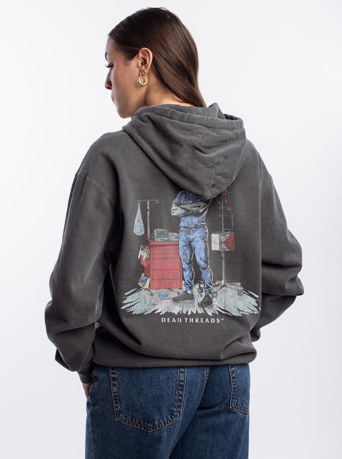 DEADSIDE NURSE (MALE) - BLUE SCRUBS “DT ESSENTIAL" HOODIE – Hoodie – Dead Threads Apparel