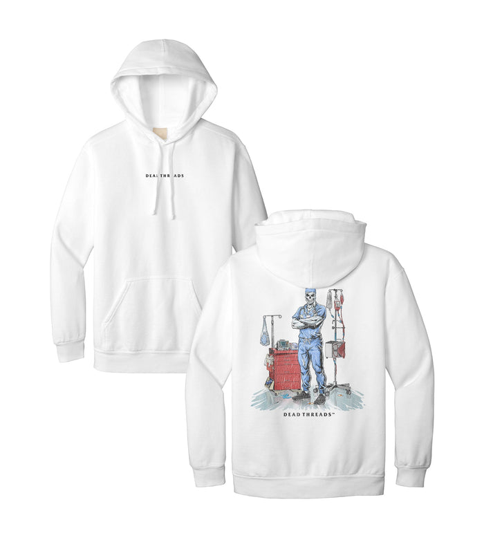 DEADSIDE NURSE (MALE) - BLUE SCRUBS “DT ESSENTIAL" HOODIE – Hoodie – Dead Threads Apparel